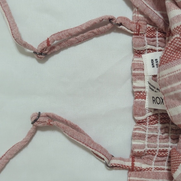 Roxy Under the Cali Sun Striped Mini Dress, Color Baked Clay Size S - Picture 12 of 16